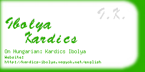 ibolya kardics business card